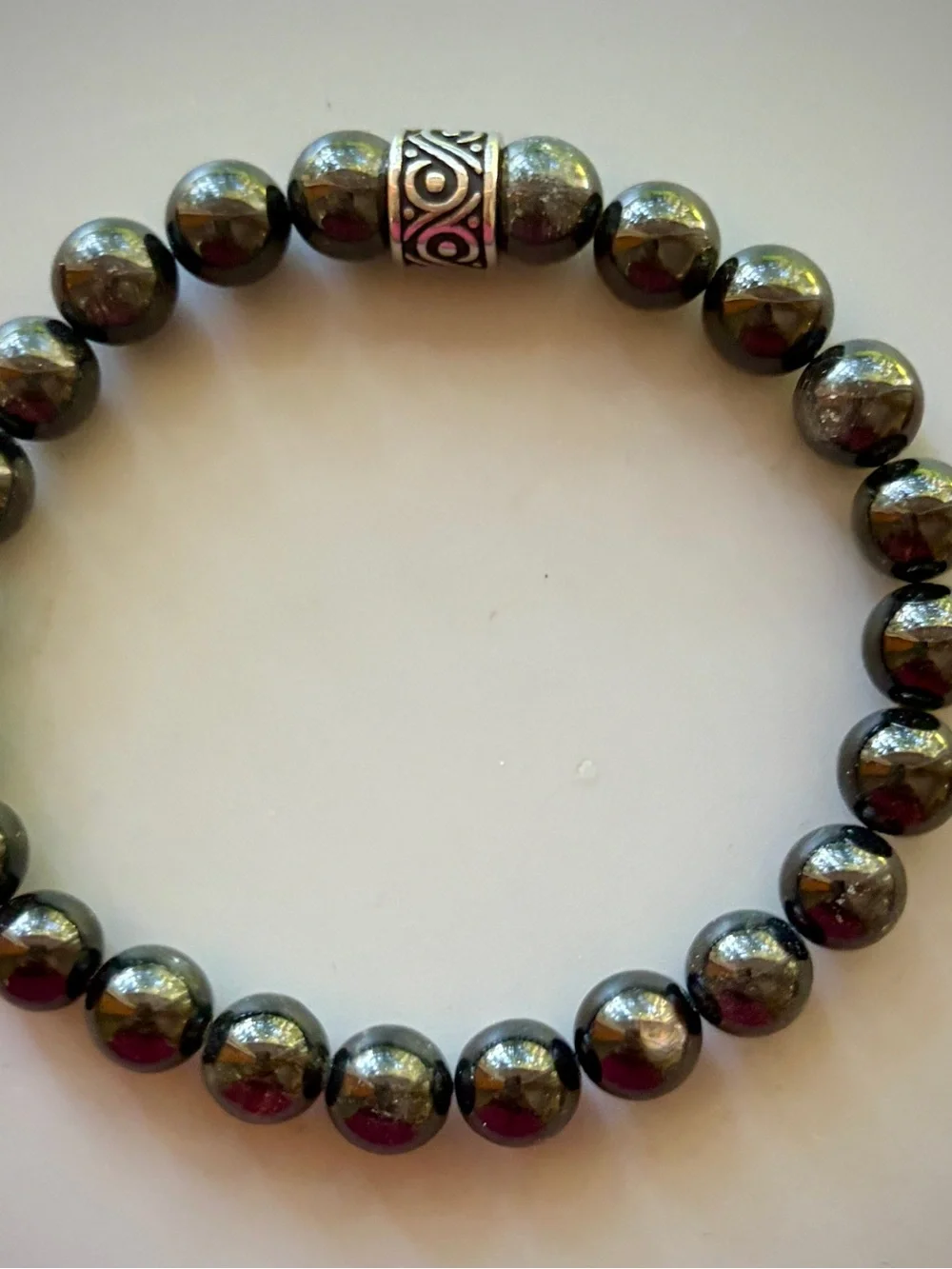 Natural Hypersthene Handcrafted Bead Bracelet